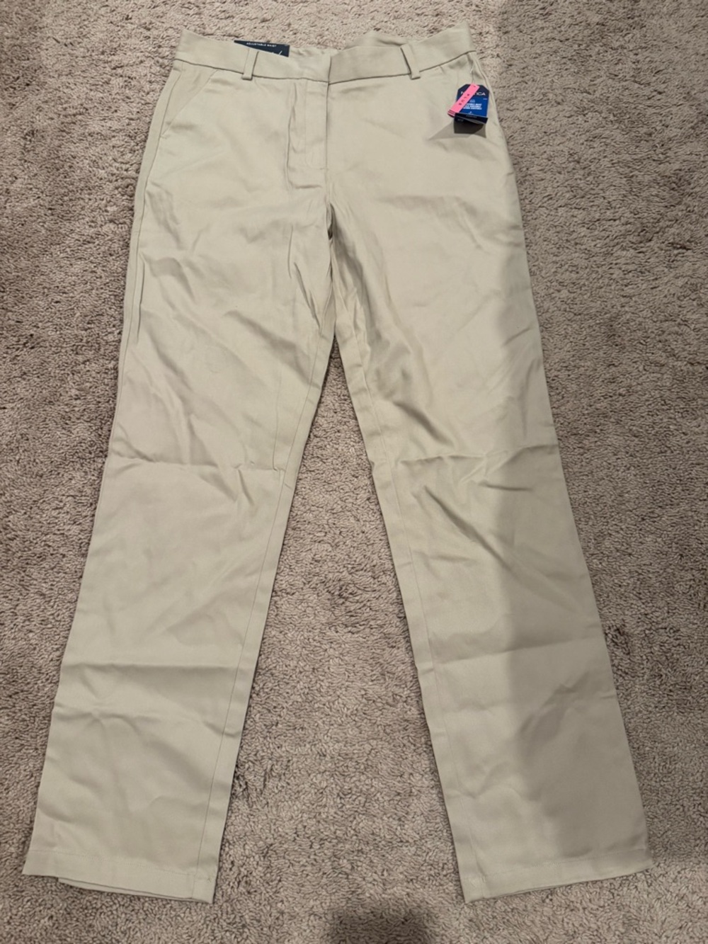 Nautica Girls Khaki School Uniform Pants Size 16.5 Plus – Adjustable Waist NWT